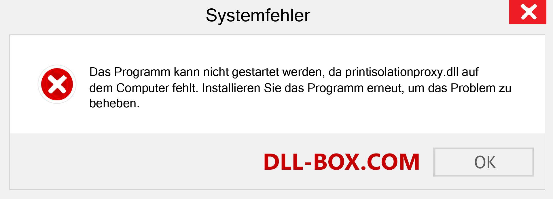 printisolationproxy.dll-Datei fehlt?. Download für Windows 7, 8, 10 - Fix printisolationproxy dll Missing Error unter Windows, Fotos, Bildern